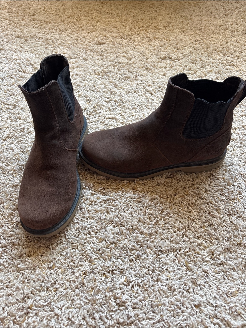 Sorel Carson Waterproof Pull On Chelsea Boots Men 8.5 Brown Suede